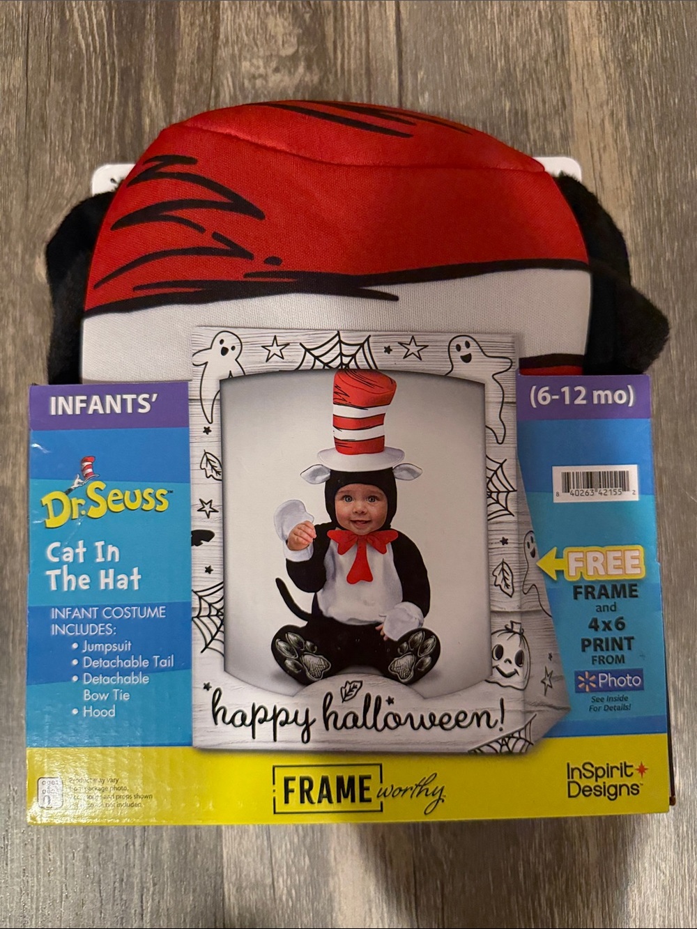 Dr. Seuss Cat in the Hat Infant Halloween Costume -Red, White & Black 6-12 month
